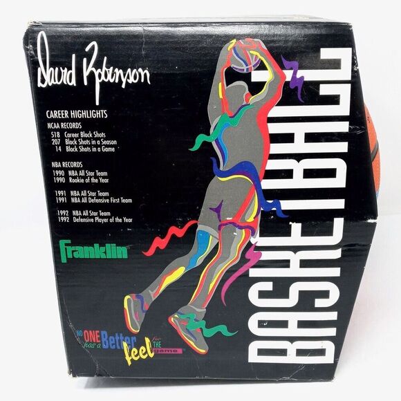 Vintage Franklin DAVID ROBINSON Intimidator NBA Basketball w/ Original Box - Picture 3 of 9